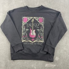 Abercrombie Kids 13/14 Sweatshirt Guitar Rose Graphic Thumbholes
