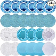 24 Pcs Car Buffing Bonnet Pads 5 to 6 Inches Microfiber Polishing Pads