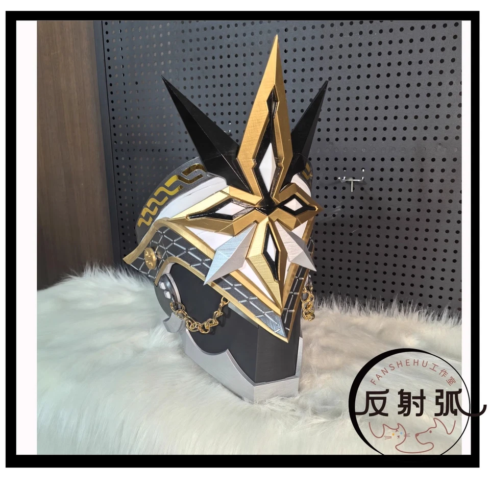 Genshin Impact Mask Fatui The Captain Capitano Helmet Cosplay Full Mask Props - Image 3 of 4