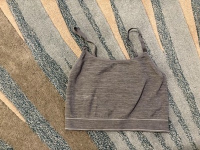 Aerie Gray Seamless Bralette M Adjustable Straps Wireless Pullover Knit Bra