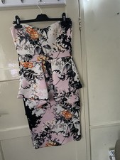 Missi London Ladies Rose Multicoloured Pattern Strapless Dress