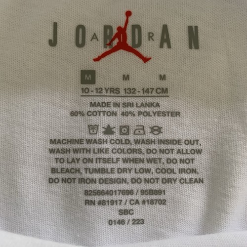Air Jordan Youth White Graphic Short Sleeve Tee Shirt Size Med (10-12 years) NWT - Picture 8 of 8