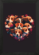 Poster arte da parete con cornice cane Beagle quadro stampa su tela