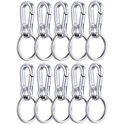  10-Pack Heavy Duty Carabiner Keychains - Quick Release Metal Key Clips 10PCS