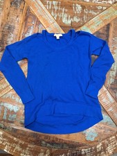 Womens Michael Kors Blue Knit Sweater Top Shirt Size Medium