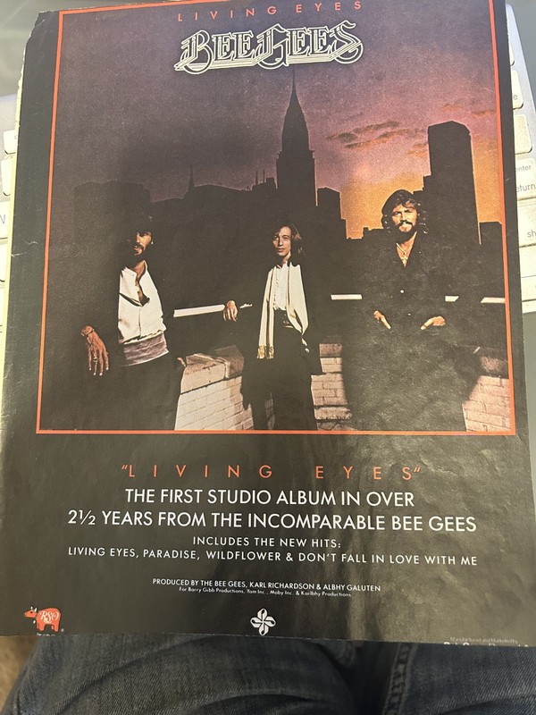 ' LIVING EYES' BEEGEES MAGAZINE AD first studio album