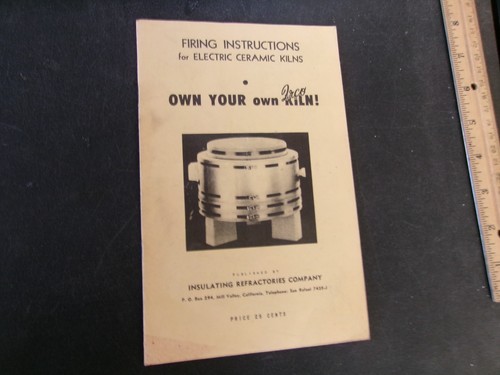 vintage pamphlet titled FIRING INSTRUCTIONS for ELECTRIC CERAMIC KILNS