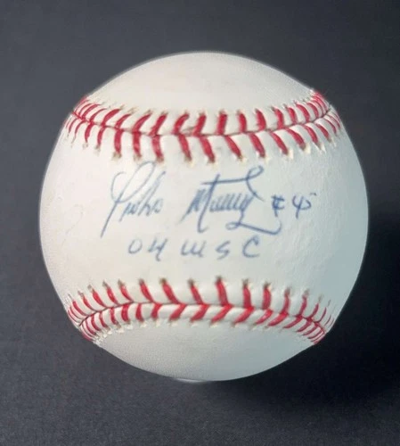 Pedro Martinez Autographed 2004 World Series Champs Baseball PSA COA #45 Red Sox