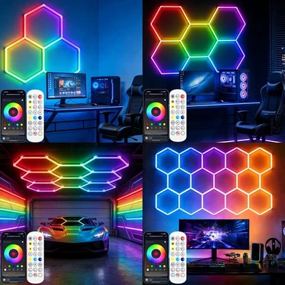3/5/8-14 Hexagon LED Lighting Detail Garage Workshop Retail Light Honeycomb - Bild 1 von 4