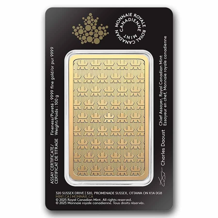 100 gram Gold Bar - Royal Canadian Mint (In Assay) - Bild 2 von 4