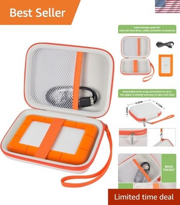 Compact Hard Shell Case for LaCie Rugged Mini Drives with Detachable Wrist Strap