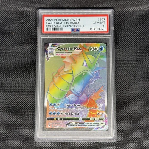 PSA 10 GEM MINT Gyarados VMAX Evolving Skies Full Art Holo 2021 Pokemon 207/203