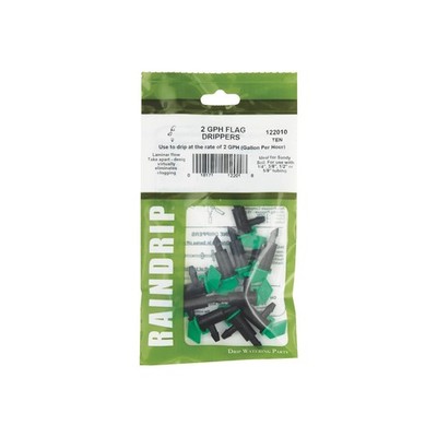 Raindrip 122010B Green 2 GPH 40 PSI Non-Pressure Flag Dripper 1/4 & 1/2 in.