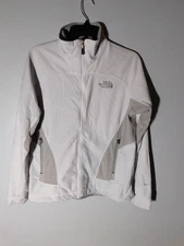 The North Face TNF TKA 1 F/Z Fleece  Activewear Hiking Jacket White / Tan  M