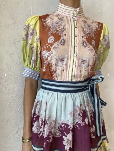 Vestido camisero Alemais Marlow talla AU 12 / US 8 volantes midi con lazo en la cintura - Imagen 4 de 11