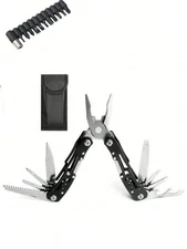 24-in-1 Professional Multitool Pliers Stainless Steel Pocket Tool with Sheath 