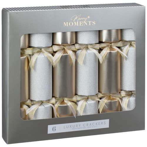 6pk Merry Moments Luxury Crackers Have Some Fun Christmas Dinner Time- Champagne - Picture 3 of 7