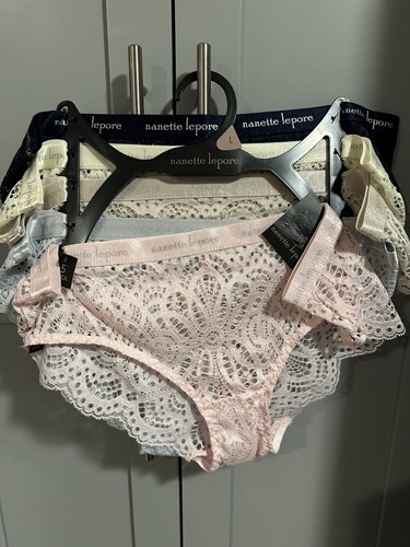 Nanette Lepore 5 Pack Thong Lace Bikini Panties Set Size Large Underwear