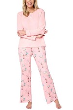 MUK LUKS Women's Sweater Knit 3-Pc Pajama Set Playful Pups