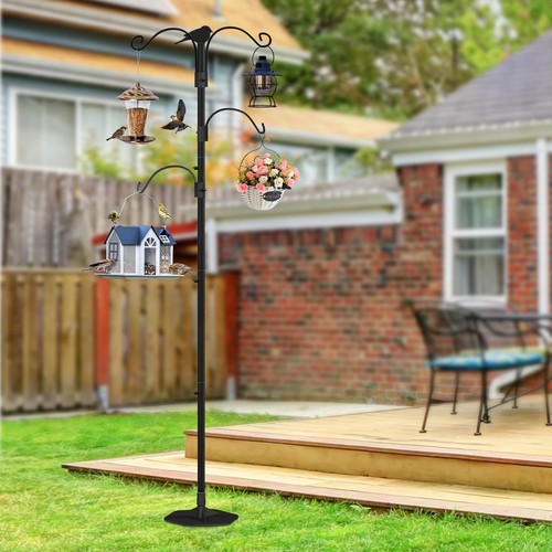 93 Inch Bird Feeder Pole Outdoors Bird Feeding Station Hanging outside Heavy Dut - Picture 3 of 7