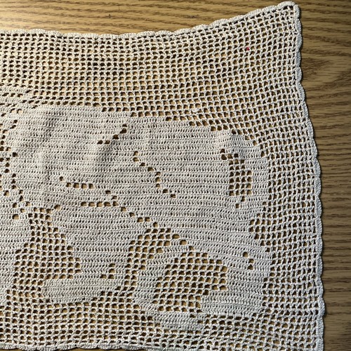 Vintage Crochet Doilie Doily Lion Design - Bild 3 von 7