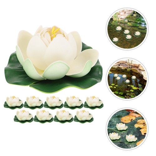 10 Pcs Simulation Lotus Decoration Garden Pond Ornaments Outdoor Decorations