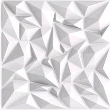 TroyStudio 1Pc Acoustic Diffuser Panels 19.7" White PVC 3D Wall Art