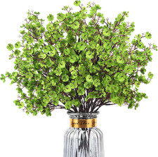 Babys Breath Artificial Flowers, 8 Bundles Green Real Touch Fake Flowers Silk Fl