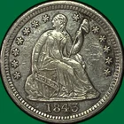 1843 Seated Liberty Half Dime Almost Uncirculated AU Coin #41101