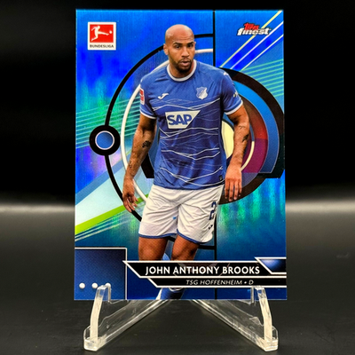 #ad 2022 23 Topps Finest Bundesliga JOHN ANTHONY BROOKS #71 Blue Refractor 150 $7.99