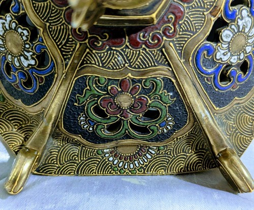 Exceptionnel Brûle Parfum Japon XIXe Porcelaine Satzuma, Émaux Or et Polychrome - Picture 11 of 20