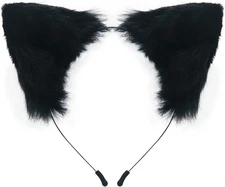 Cat Fox Faux Fur Ears Headband Cute Halloween Fancy Dress Cosplay Handmade Anima