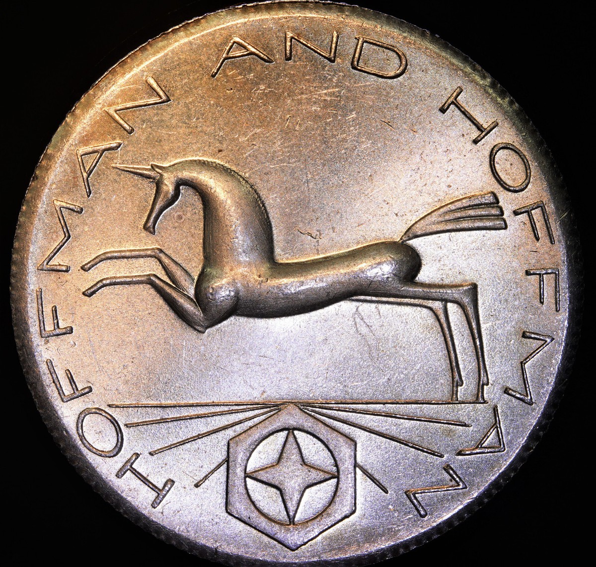 1981 S Hoffman and Hoffman Unicorn horse 1oz 999 FINE Silver round