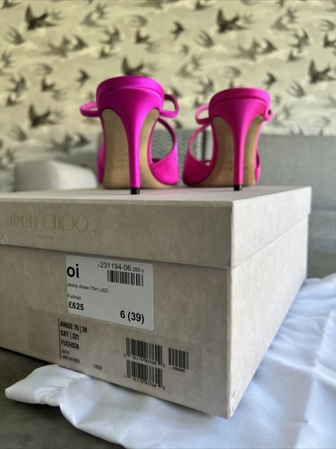 Jimmy Choo decolte tacco anice 75 UK6 IT39 fucsia rosa caldo - Foto 19 di 20