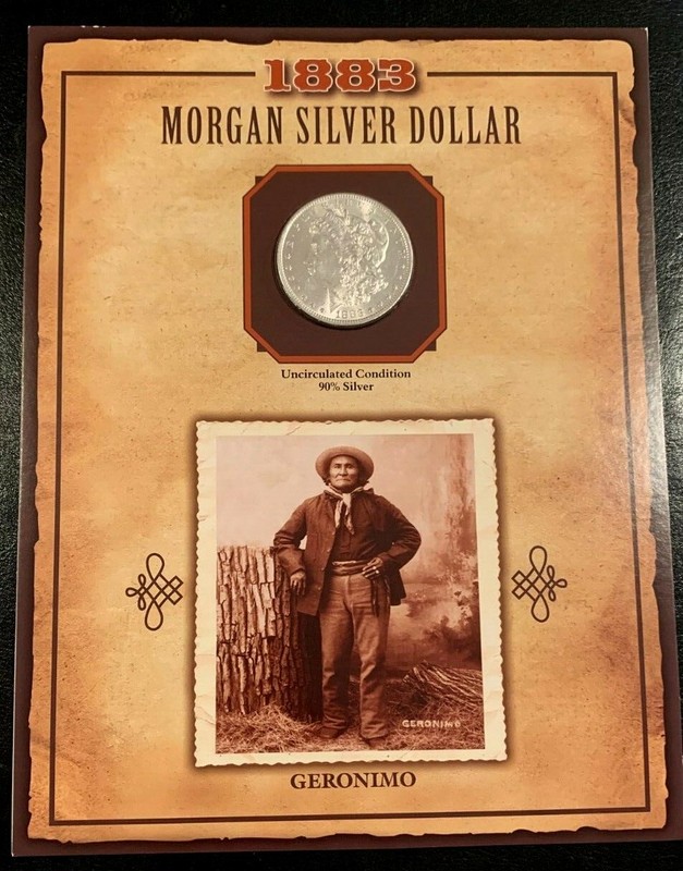 1883 O BU/UNC Morgan Silver Dollar - PCS LEGENDS OF THE WEST, "Geronimo"