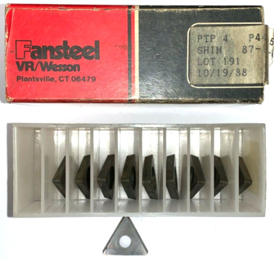 FANSTEEL VR/WESSON CARBIDE INSERT PTP 4 P4402-5-0 1/8'' THICKNESS LOT OF 10