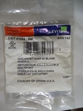 Leviton CAT 41084-BW SAN 142 QuickPort Snap-In Blank Module, (lot of 4)