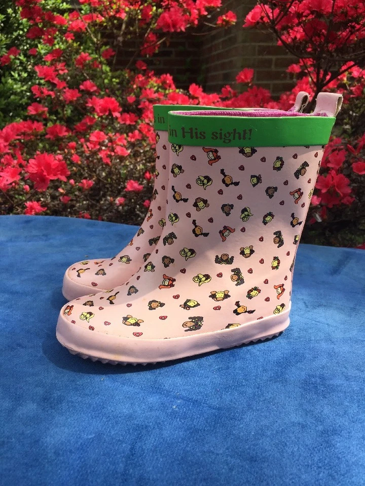 BOTAS DE LLUVIA ROSA JESÚS AMA A LOS NIÑOS PEQUEÑOS Vineyard Vines Zapato Niñas Talla 9 T Foto 2 de 4