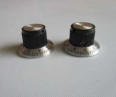 12pcs Vintage Guitar Top Hat AMP Knob Effects Reflector Knobs Black/Chrome Top