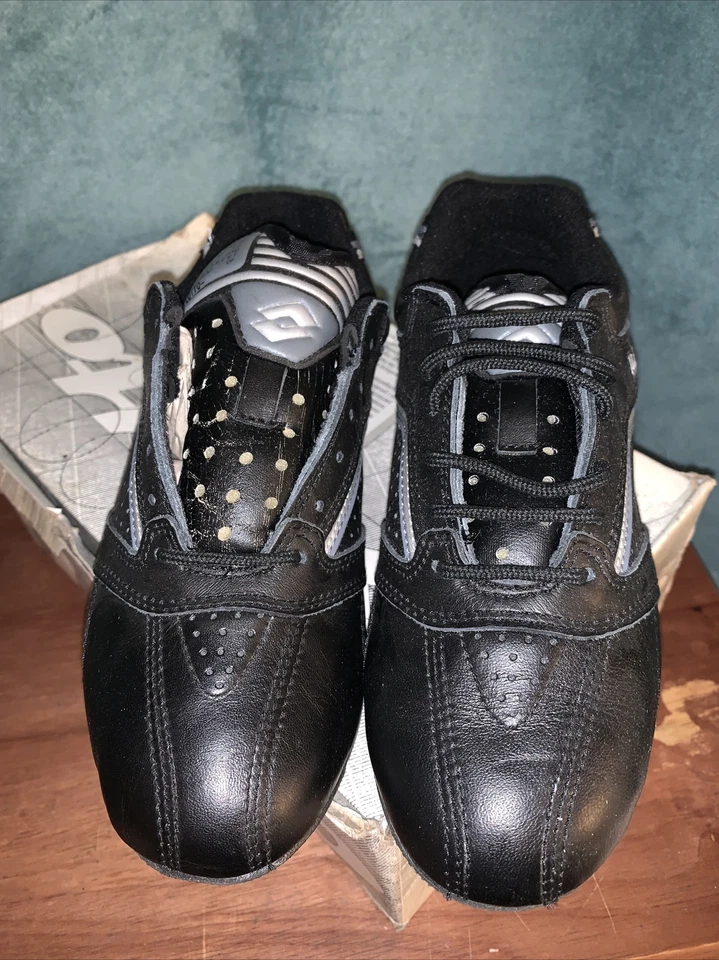 Vintage 1980s deadstock LOTTO Finesse Lo Aerobic black leather shoes womens 5.5 - Image 2 of 4