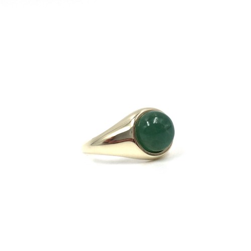 8kt Gold Ring Smaragd 333 Gelbgold Bandring Herren Schmuck Emerald 16.8mm / 53 - Bild 2 von 16