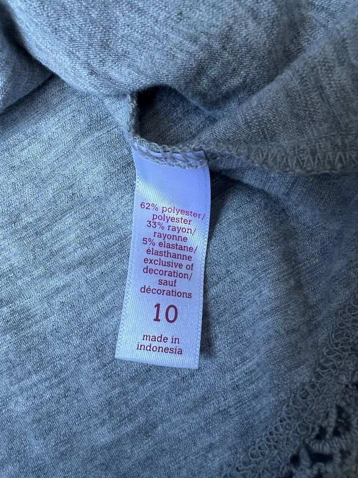 Justice Girls Tank Top Size 10 Sleeveless Gray Zebra Embroidered Sequins - Image 3 of 4