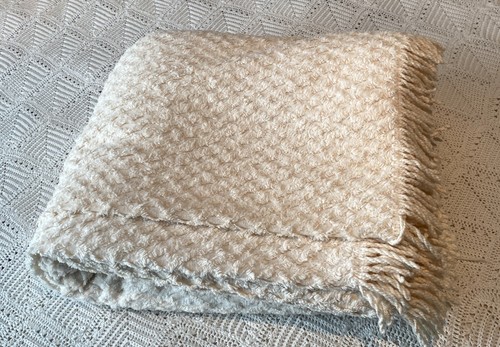 CREAMY WHITE COTTON CHENILLE CANDLEWICK BEDSPREAD EACH 68" W X 98" L - Picture 11 of 11