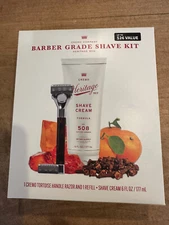 Cremo Heritage Red 3pc Barber Shave Kit Spiced Amber Shave Cream Razor & Refill