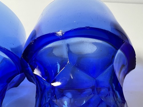 Pair of Georgian Blue Viking Juice Glasses Honeycomb - Picture 5 of 6