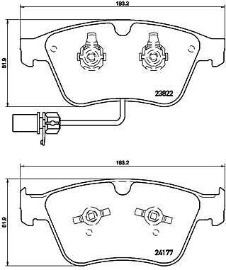 BREMBO P 05 003 Bremsbelagsatz, Scheibenbremse für BENTLEY