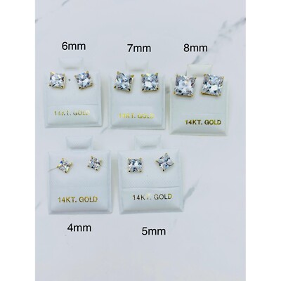 14 Karat massiv Gold Ohrringe 4 mm - 8 mm Herren oder Damen - Aretes oro 14 Karat hombre o mujer