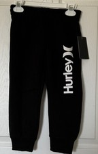 NWT Boys Black Hurley Sweatpants Size 4 883595-023