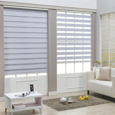 White Zebra Roller Blind Day and Night Window Blind Shade
