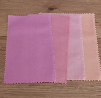 Lot De 4 Coupons De Tissu Uni Ficelle - 17x8 Cm Chacun, Pour Patchwork, Artisanat, Neufs